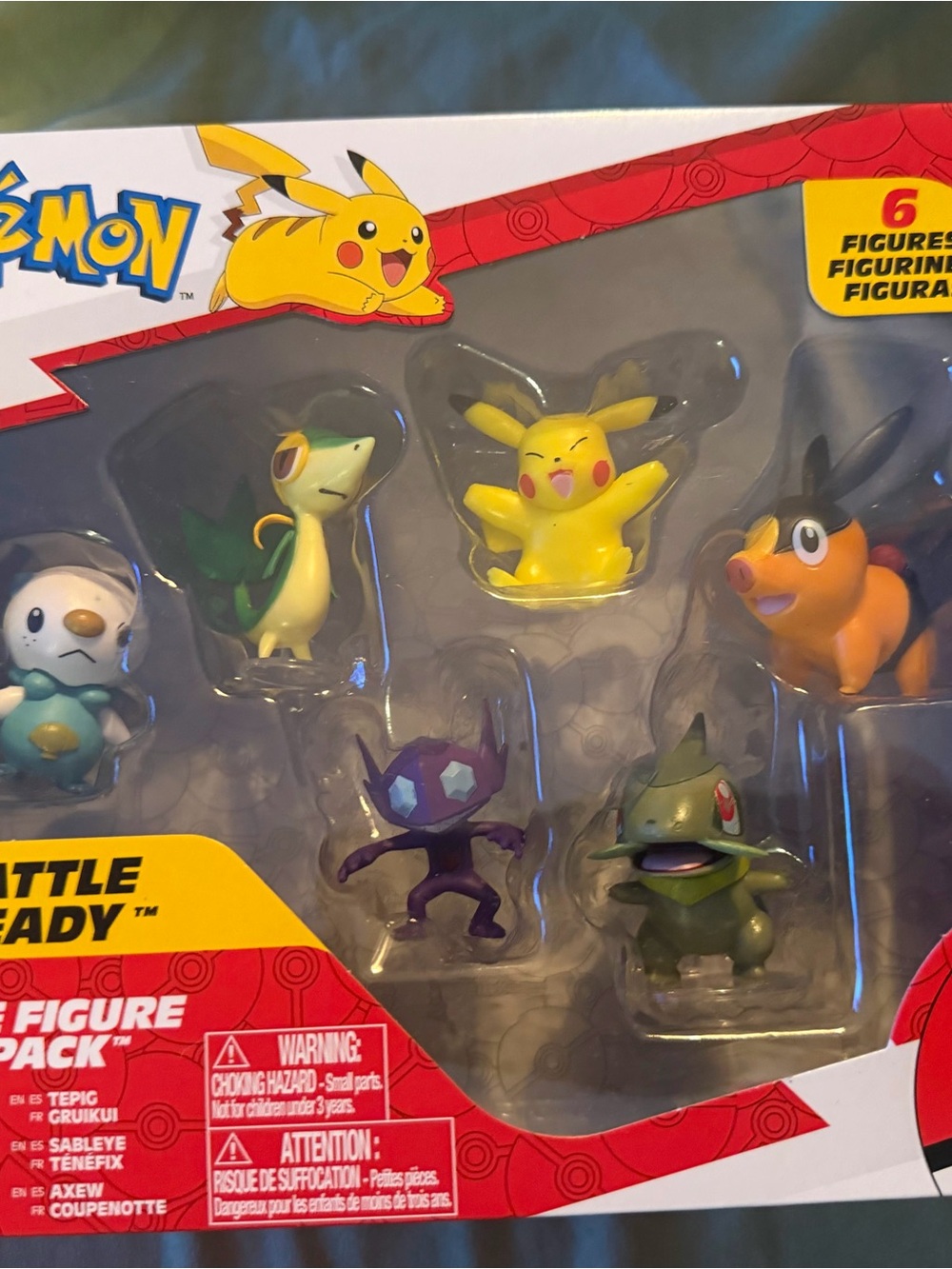 Pokemon 6-Figure Pack - Yellow Pikachu with Green, Orange & Purple Companions